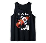 4. Birthday I am 4 Years Old Rocket Space Tank Top