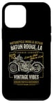 Coque pour iPhone 12 mini Baton Rouge LA USA Rétro Style vieilli Moto Design