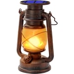 Lanternes Solaires Extérieur Lanterne tempête led De Lanterne avec Effet de Flammes Lampe-tempête Décorative à led Design Rétro étanche Pour