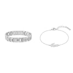 Lacoste Bracelet à Maillons pour Homme Collection METROPOLE Embelli avec motif petit piqué - 2040117 & Bracelet en Chaîne pour Femme Collection CROCODILE - 2040046