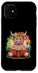 Coque pour iPhone 11 Livre de classement de la ferme Motif vache écossaise Highland