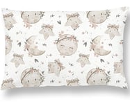 Oreiller Enfant avec Taie 33x45 cm en Coton Oeko-TEX - 10 Coloris au Choix - Coussin Bebe pour Siestes Ecole Maternelle et Voyages - Lavable en Machine - Hypoallergénique