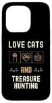 iPhone 15 Pro Cat Lover Cats And Treasure Hunting Metal-Detecting Kittens Case