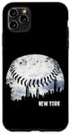 Coque pour iPhone 11 Pro Max Grattoir à ciel vintage Baseball New York City Nuages