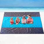 Blå-300x280cm Strandfilt, Strandmatta Picknickfilt Vattentät