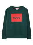 HUGO Kids' Logo Sweatshirt, Rain Forest