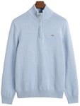 GANT Men's Casual Cotton Halfzip Pullover Sweater, Lt Blue Melange, L