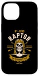 Coque pour iPhone 14 F 22 Raptor avion avion crâne style vintage