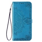 TANYO Case Suitable for Motorola Moto G9 Play, Stylish Leather Full-Cover Phone Case, 3 Card Slot, Magnetic Closure and Flip Stand Wallet Case. Blue