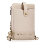 Pepe Jeans Morgan Sac bandoulière Porte-téléphone Beige 9,5 x 16,5 cm Polyester et PU by Joumma Bags, Beige, Talla única, Sac à bandoulière pour téléphone Portable