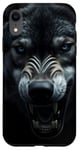 Coque pour iPhone XR Œuvre d'art en noir et blanc Wolf Snarling