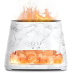 SALKING 2 en 1 Diffuseur d'huiles Essentielles & Lampe en Cristal de Sel Himalaya, Diffuseur d'aromathérapie avec Lumière Effet Flamme, L'humidificateur a 3 luminosité