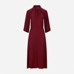 Florentina Neck Twist Dress - Wine Red