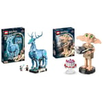 LEGO 76414 Harry Potter Expecto Patronum,Maquette 2-en-1 avec Figurines Animales Cerf et Loup & 76421 Harry Potter Dobby lElfe de Maison, Cadeau de Noël,Jouet de Figurine et Accessoire de Décoration