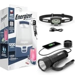 Energizer Smart Rechargeable Lantern, Eveready Rechargeable LED Head Torch with Energizer Rechargeable LED Tactical Torch USB Charging Cable Included