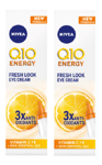 2 x Nivea Q10 Energy Fresh Look Eye Cream (2 x 15ml)