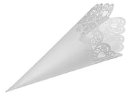 Club Green Confetti Cône Laser Cœur, Blanc, 190 mm, Lot de 10