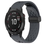 Garmin Fenix ​​6 Sapphire Silicone klockarmband, 22mm - Mörkgrå