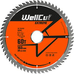 WellCut TCT Lame de scie plongeante, lame de scie circulaire, meuleuse d'angle, 165 mm x 60 dents x 20 mm, alésage adapté pour DewaltDWS520, GKT55, cordon/sans fil