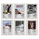 6-pack Lana Del Rey Posters - Musik Albumomslag Posters Väggkonst Rum Estetisk Set Heminredning Presenter Oinramade