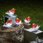 5pc Inlit Ice Robin Christmas Battery Powered Indoor & Outdoor Lights Xmas Decor