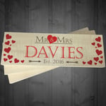 Personalised Mr & Mrs Wedding Engagement Wooden Gift Sign Valentines Day Present