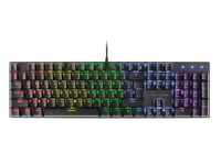 Mars Gaming MK422 Noir, Clavier Mécanique Gaming RGB, Antighosting, Switch Mécanique Bleu, Langue US