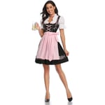 ATPG Oktoberfest-dräkter Kvinnor Tyska Dirndl-klänningar 3 Delar Bayerska Dräkter Traditionella Oktoberfest-kläder Öl Flicka Rosa Stor