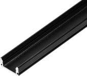 Ornos Aluminiumsprofil For Led-Lister, 2000 X 17 X 7 Mm, Utenpåliggende, Sort, Sett Med 50 Stk.