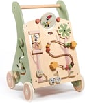 Tiny Love Chariot de Marche en Bois, 2-en-1 trotteur d'activités pour bébé, 12 activités interactives, Motricité, Développement cognitif, Design naturel confortable, Dès 18 mois, Boho Chic