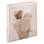 Hama Album photo vierge "Baby Feel"29 cm x 32cm, 60 pages blanches, 300 photos 10 cm x 15 cm, chapeau texte des 2 côtés) Beige/Marron/Blanc