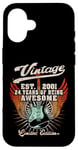 Coque pour iPhone 16 24e anniversaire 24 ans guitariste amateur de guitare né 2001