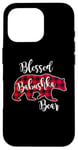 Coque pour iPhone 16 Pro Blessed Babushka Bear Red Buffalo Check Plaid Cadeau pour grand-mère