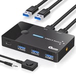 Usb 3.0 Switch 2 Pc Sharing Usb C & A Devices,Usb Switch 2 In 4 Out Sharing Clavier Souris Et Imprimante Commutateur Usb Pour 2 Ordinateurs Avec Contrôleur De Bureau Et 2 Câbles Usb 3.0