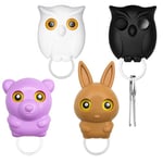 Getyjoe Lot de 4 Hibou Crochets porte Clés Crochet Clé Hibou Porte CléS Mural Crochet Clé Hibou pour Accrocher Clés à Maison clés Murales et Décoration