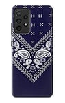 Navy Blue Bandana Pattern Case Cover For Samsung Galaxy A52, Galaxy A52 5G