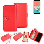 2in1 cover wallet + bumper for Asus ZenFone 5Q Phone protective Case red