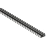 Aluprofil Type D till inomhus IP20 LED strip - Låg, 1 meter, obehandlat aluminium, välj cover - Front cover : 4. Svart