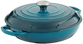 Le Creuset Signature Enamelled Cast Iron Shallow Casserole Dish With Lid, 30 cm, 3.2 Litres, Deep Teal, 21180306422430