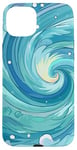 iPhone 15 Plus Swirl Blue Color Illustration Pattern Abstract Art Case