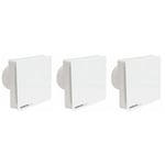 3 x Manrose QF100TX5CON Conceal X5 Zone 1 Quiet Extractor Fan 100mm with Timer