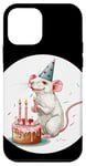 iPhone 12 mini Cute White Rat Birthday Wishes for a Fun Party Case