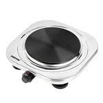 Geepas 1500W Stainless Steel Single Hot Plate – Portable Electric Hob Single Burner with Adjustable Temperature Control, Cast Iron – Lightweight & Portable Great to use at Campsites Caravans & Bedsits