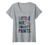 Womens Cute LITTLE MR SMARTY PANTS Boy Graduation High School It's V-Neck T-Shirt