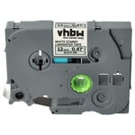 vhbw Cassette de ruban pour imprimante d'étiquettes 12mm noir sur blanc compatible avec Brother PT P700, H105, H300, H300LI, H75, H75S, RL-700S