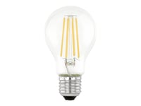 Eglo - Led-Glödlampa Med Filament - Form: A60 - E27 - 7.3 W (Motsvarande 60 W) - Klass E - Varmt Vitt Ljus - 3000 K - Transparent