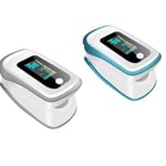 Pulse_Oximeter Fingertip,Blood Oxygen Saturation Monitor with Alarm,Read in 8s,SpO2 & PR & Pulse Wave,Auto-Sleep Function,LED (Blue&Gray)