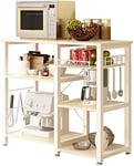 Meuble Rangement Desserte De Cuisine, Etagères De Cuisine Pour Stockage, Étagère Four À Micro-Ondes Rack Etagères De Cuisine Avec 3+3 Tablettes, 90 X 40 X 83 Cm