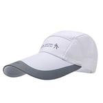 Casquette de Baseball Séchage Rapide Casquette Visière Longue Homme Femme Chapeau de Soleil Chapeau de Sports Protection Contre Soleil Casquette Cap Snapback Hat de Pêche Alpinisme Golf (Blanc maille)