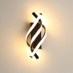 AISKDAN Applique murale LED Moderne Design incurvé Pour chambre et salon (Noir 22W Lumière blanche chaude 3000K)